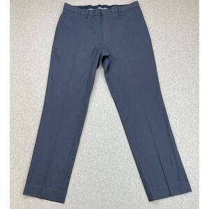 Banana Republic Pants Men 33x 32 Blue Cotton Blend Stretch Slim Flat Front Dress